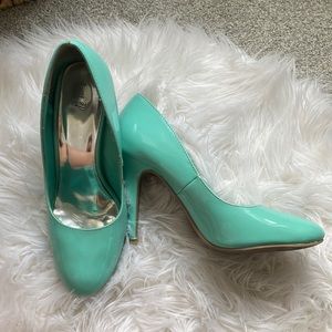 Mint green heels
